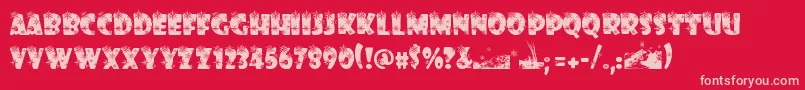 Czcionka WinterFlakes – różowe czcionki na czerwonym tle