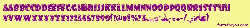 WinterFlakes Font – Purple Fonts on Yellow Background
