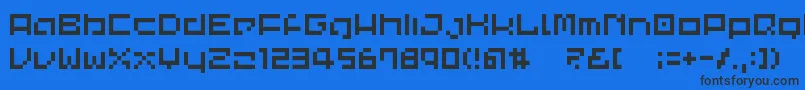CommonPixel-Schriftart – Schwarze Schriften auf blauem Hintergrund