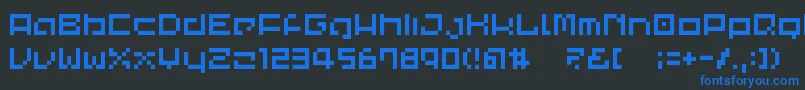フォントCommonPixel – 黒い背景に青い文字