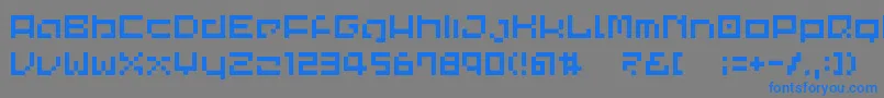 Czcionka CommonPixel – niebieskie czcionki na szarym tle
