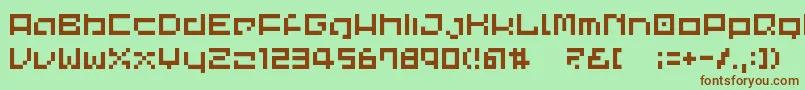 CommonPixel Font – Brown Fonts on Green Background