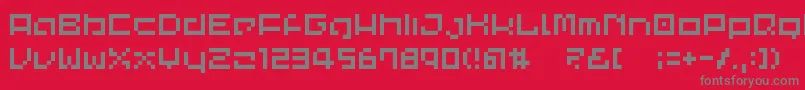 Fonte CommonPixel – fontes cinzas em um fundo vermelho