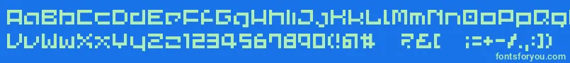 CommonPixel Font – Green Fonts on Blue Background