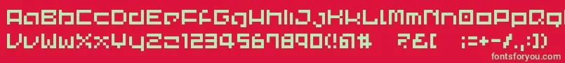 CommonPixel Font – Green Fonts on Red Background