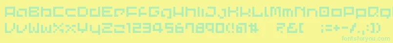 Шрифт CommonPixel – зелёные шрифты на жёлтом фоне