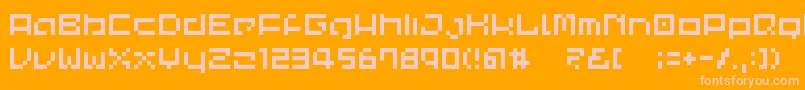 CommonPixel-Schriftart – Rosa Schriften auf orangefarbenem Hintergrund