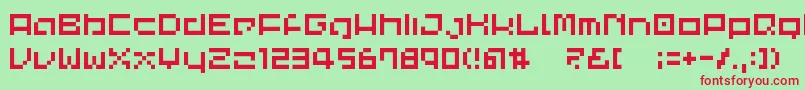 CommonPixel Font – Red Fonts on Green Background