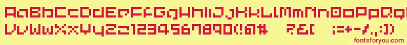 CommonPixel Font – Red Fonts on Yellow Background