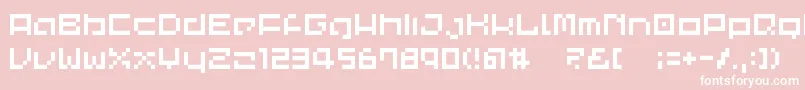 CommonPixel-fontti – valkoiset fontit vaaleanpunaisella taustalla