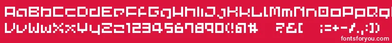 CommonPixel Font – White Fonts on Red Background