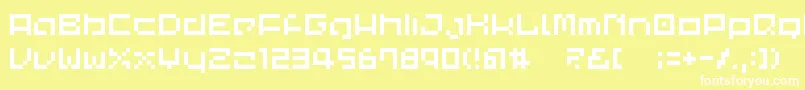 Шрифт CommonPixel – белые шрифты на жёлтом фоне