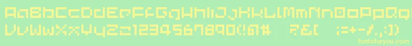 Шрифт CommonPixel – жёлтые шрифты на зелёном фоне
