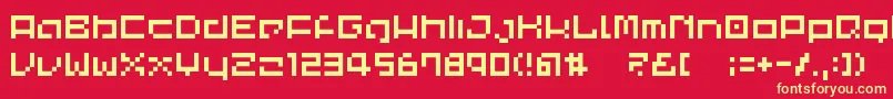 CommonPixel Font – Yellow Fonts on Red Background