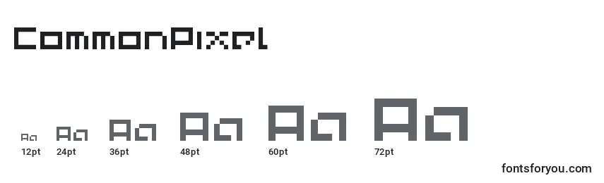 Размеры шрифта CommonPixel