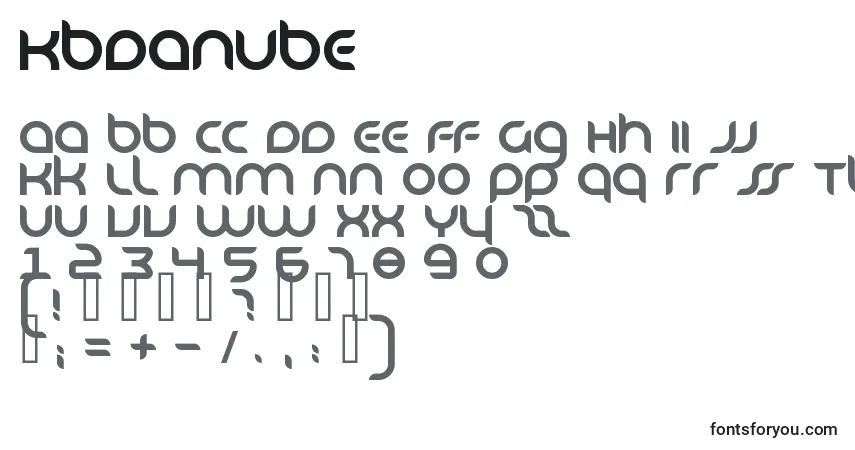Schriftart KbDanube – Alphabet, Zahlen, spezielle Symbole
