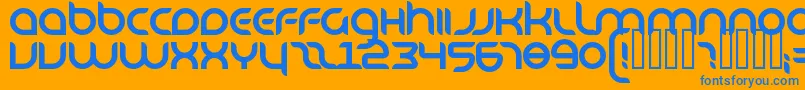 KbDanube Font – Blue Fonts on Orange Background