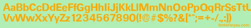 UltimateserialBold Font – Orange Fonts on Green Background