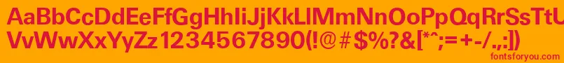 Czcionka UltimateserialBold – czerwone czcionki na pomarańczowym tle
