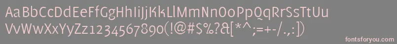 フォントPfmuseLight – 灰色の背景にピンクのフォント