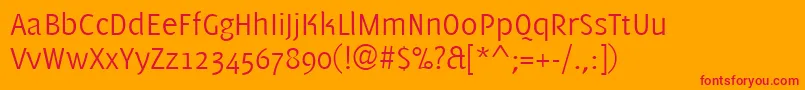 Шрифт PfmuseLight – красные шрифты на оранжевом фоне