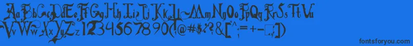 FiddumsFamily Font – Black Fonts on Blue Background