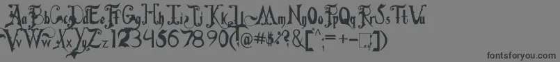 フォントFiddumsFamily – 黒い文字の灰色の背景