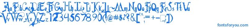 FiddumsFamily Font – Blue Fonts on White Background