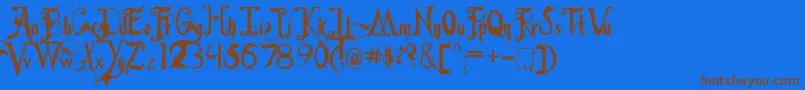 FiddumsFamily Font – Brown Fonts on Blue Background