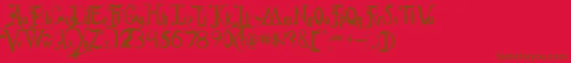 FiddumsFamily Font – Brown Fonts on Red Background
