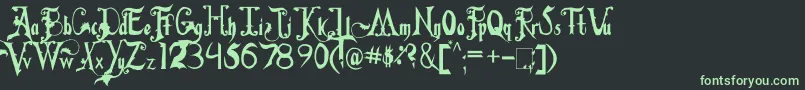 FiddumsFamily Font – Green Fonts on Black Background