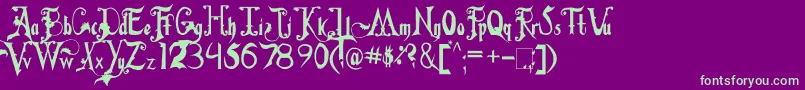 FiddumsFamily Font – Green Fonts on Purple Background