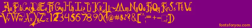 FiddumsFamily Font – Orange Fonts on Purple Background