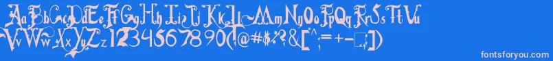 FiddumsFamily Font – Pink Fonts on Blue Background