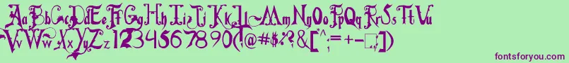 FiddumsFamily Font – Purple Fonts on Green Background