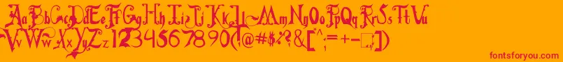 FiddumsFamily Font – Red Fonts on Orange Background