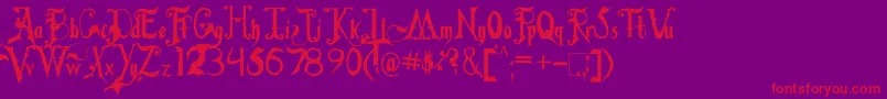 FiddumsFamily Font – Red Fonts on Purple Background