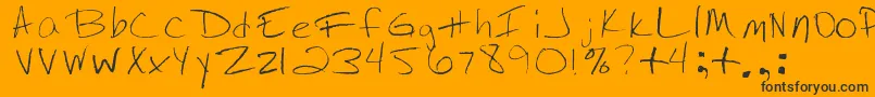 Шрифт JennysHandwriting – чёрные шрифты на оранжевом фоне