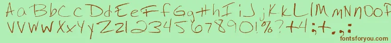 Шрифт JennysHandwriting – коричневые шрифты на зелёном фоне