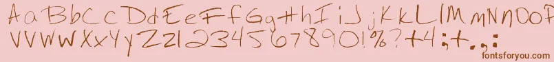 Шрифт JennysHandwriting – коричневые шрифты на розовом фоне