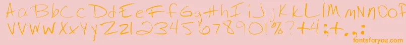 Шрифт JennysHandwriting – оранжевые шрифты на розовом фоне