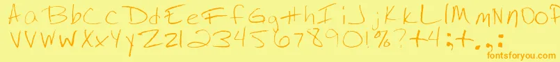 Шрифт JennysHandwriting – оранжевые шрифты на жёлтом фоне