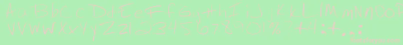 フォントJennysHandwriting – 緑の背景にピンクのフォント