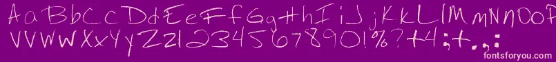 フォントJennysHandwriting – 紫の背景にピンクのフォント