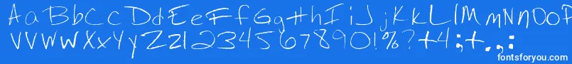 JennysHandwriting Font – White Fonts on Blue Background