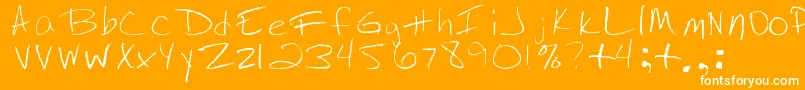 フォントJennysHandwriting – オレンジの背景に白い文字