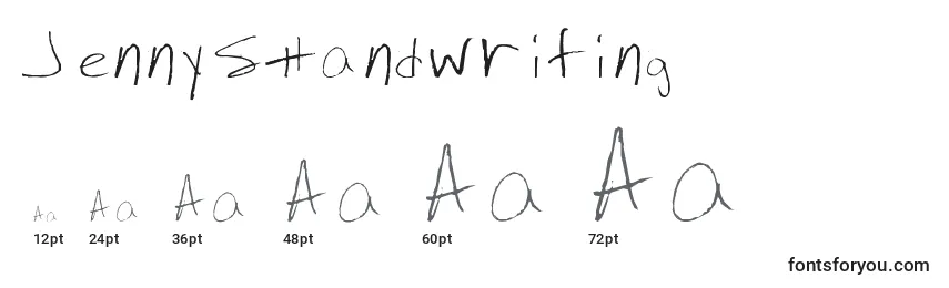 JennysHandwriting Font Sizes