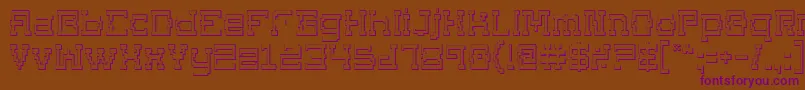 Supgo3D2-Schriftart – Violette Schriften auf braunem Hintergrund