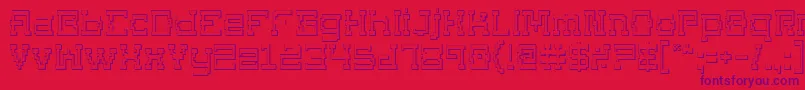 Supgo3D2-Schriftart – Violette Schriften auf rotem Hintergrund