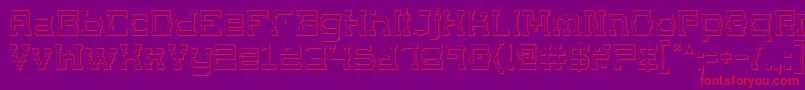 Supgo3D2-Schriftart – Rote Schriften auf violettem Hintergrund